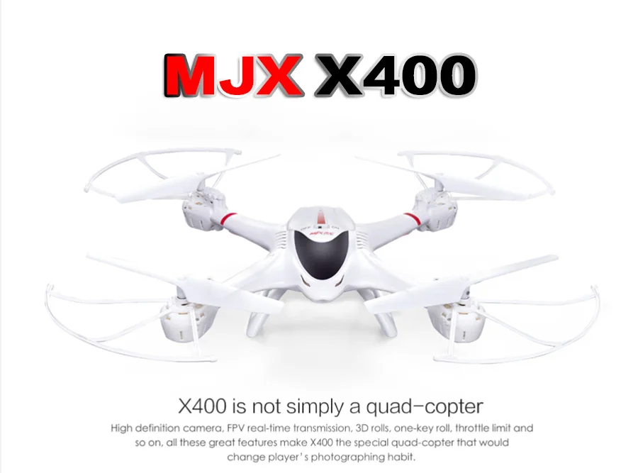 

2016 New MJX X400 V2 2.4G 4CH RC Quadcopter 6-axis Gyro FPV UAV 3D Roll Auto Return Headless Helicopter RC Drone(Without Camera)