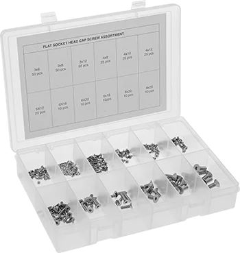 18-8 Stainless Steel Flat Head Screw Assortment Metric Sizes, 300 Pieces,M3 to M8 in 6 mm to 25 mm Lengths
18-8 Stainless Steel Flat Head Screw Assortment Metric Sizes, 300 Pieces,M3 to M8 in 6 mm to 25 mm Lengths