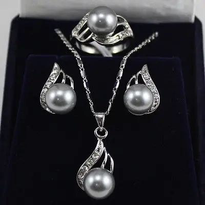 Classic 10mm South sea Shell Pearl Earrings/Ring/Pendant Necklace Set >>18K GP Plated gold Bridal wide watch wings queen JEWE
Classic 10mm South sea Shell Pearl Earrings/Ring/Pendant Necklace Set >>18K GP Plated gold Bridal wide watch wings queen JEWE