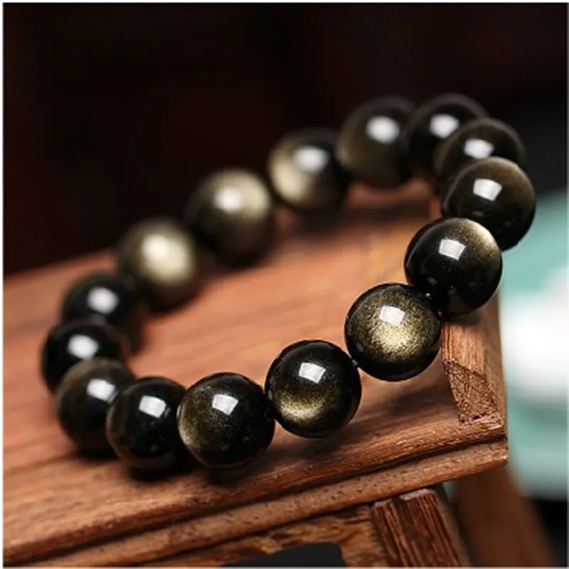 Natural Gold Obsidian Stone Jades Bracelet Round Beads Bracelet Bangles lovers' Gift for Men Women's Jades Jewelry
Natural Gold Obsidian Stone Jades Bracelet Round Beads Bracelet Bangles lovers' Gift for Men Women's Jades Jewelry