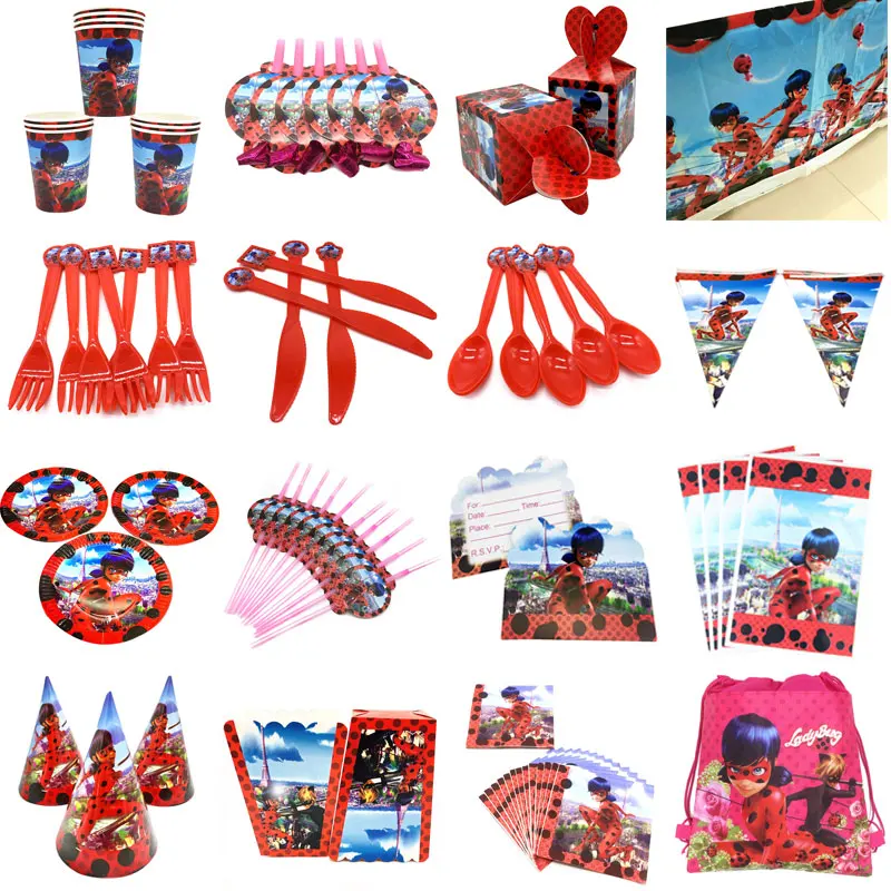 Cartoon Ladybug Girl Theme Birthday party Decoration Kids Children Party Gift by girls shower wedding Pack event Party supplies
Cartoon Ladybug Girl Theme Birthday party Decoration Kids Children Party Gift by girls shower wedding Pack event Party supplies