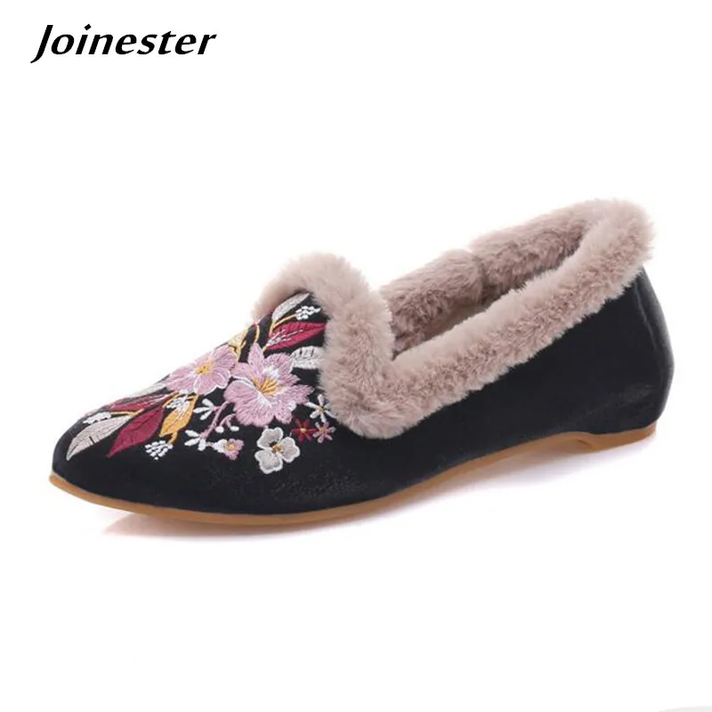 Retro Women Winter Shoe Woman Embroider Casual Pumps Pointed Toe Ladies Shoes Slip-on Loafers Short Plush Edge Female Slingbacks
Retro Women Winter Shoe Woman Embroider Casual Pumps Pointed Toe Ladies Shoes Slip-on Loafers Short Plush Edge Female Slingbacks