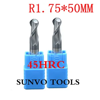 5pcs/set R1.75x50mm 3.5MM carbide Ball Nose End Mills set CNC machine milling cutter bits metalworking ballnose endmills
5pcs/set R1.75x50mm 3.5MM carbide Ball Nose End Mills set CNC machine milling cutter bits metalworking ballnose endmills
