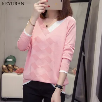 Plus Size 4XL 2020 Autumn New Women Pullovers Slim Knitted Sweaters Female Casual V-neck Long Sleeve Loose Sweater L3679
Plus Size 4XL 2020 Autumn New Women Pullovers Slim Knitted Sweaters Female Casual V-neck Long Sleeve Loose Sweater L3679