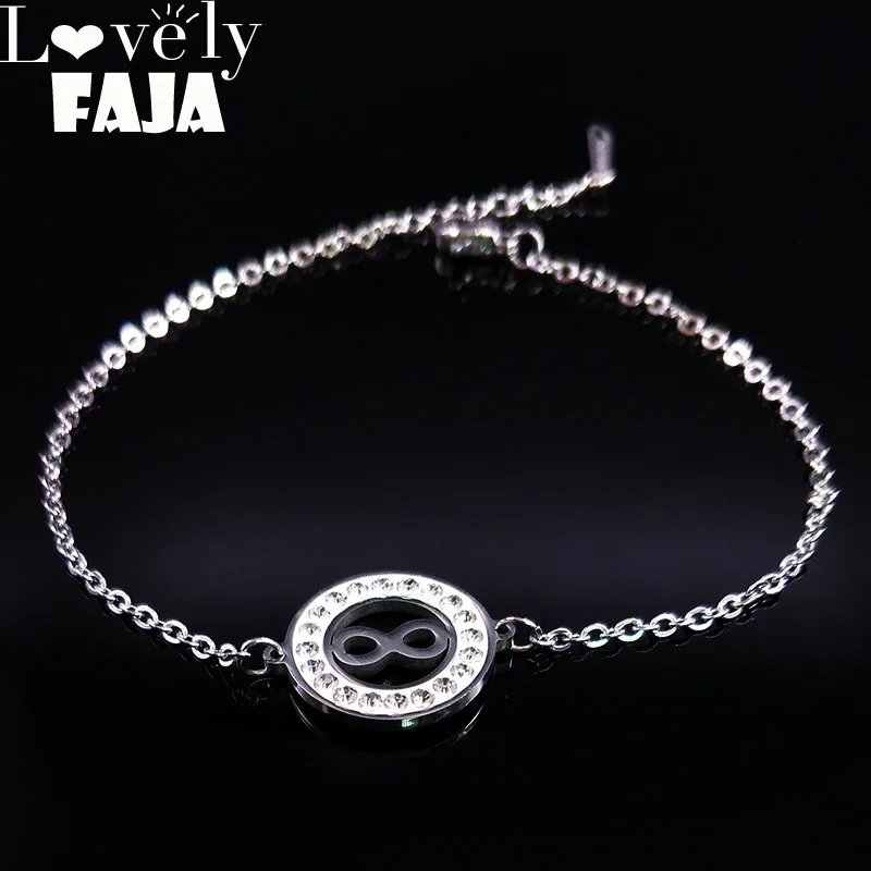 2019 Infinite Loop Crystal Stainless Steel Anklets for Women Silver Color Leg Bracelet Jewelry les accessoire femme A612331B
2019 Infinite Loop Crystal Stainless Steel Anklets for Women Silver Color Leg Bracelet Jewelry les accessoire femme A612331B