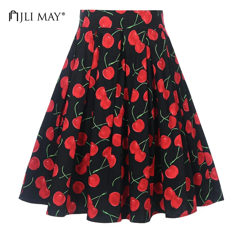 JLI MAY Women vintage midi skirt summer casual Ball Gown short empire print red dot cherry floral skirts womens clothing elegant
JLI MAY Women vintage midi skirt summer casual Ball Gown short empire print red dot cherry floral skirts womens clothing elegant