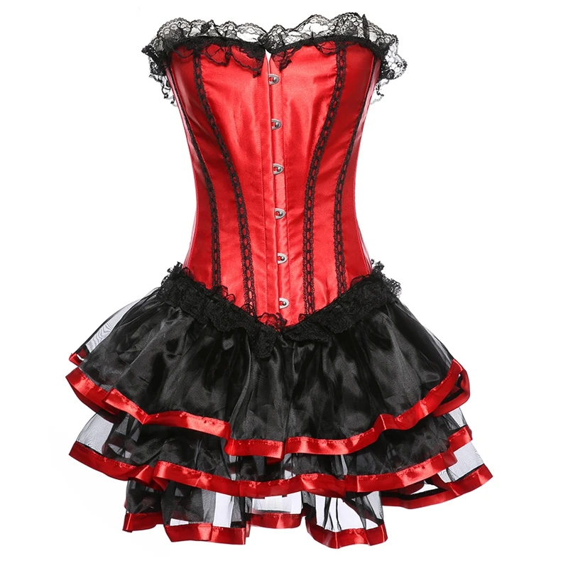 Women Burlesque Dancer Dress Witch Halloween Red Sexy Underbust Bustier Corset Mini Skirt Gothic Corset Dress With Skirt S-6XL
Women Burlesque Dancer Dress Witch Halloween Red Sexy Underbust Bustier Corset Mini Skirt Gothic Corset Dress With Skirt S-6XL