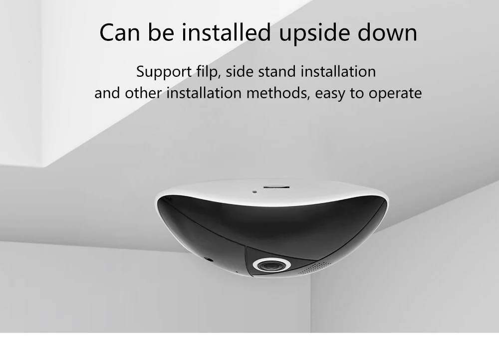 Wistino HD 3MP CCTV Wifi IP Camera 360 Degree Smart Home Mini Panoramic VR Camera Wireless Surveillance Security Camera Fisheye (7)