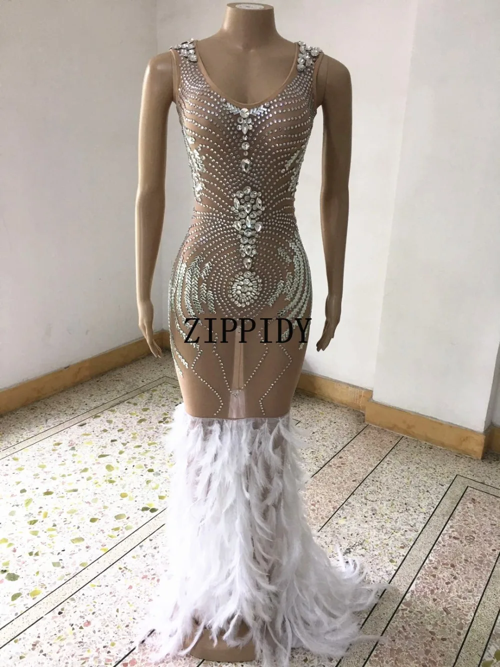 Stretch Mesh Perspective Feather Dress Evening Party Wear Luxurious Dress Prom Birthday Celebrate See Through Dresses
Stretch Mesh Perspective Feather Dress Evening Party Wear Luxurious Dress Prom Birthday Celebrate See Through Dresses