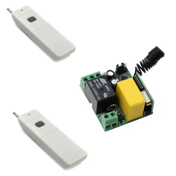 AC220V RF Wireless Remote Control Switch System Receiver & 2*Transmitters With Button for Light Water Pump Electrical Machine
AC220V RF Wireless Remote Control Switch System Receiver & 2*Transmitters With Button for Light Water Pump Electrical Machine