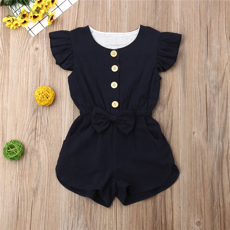 2019 Summer Toddler Kids Baby Girls Romper Sleeveless Round Neck Bow One Piece Solid Jumpsuit Outfits Costume Clothes Sunsuit
2019 Summer Toddler Kids Baby Girls Romper Sleeveless Round Neck Bow One Piece Solid Jumpsuit Outfits Costume Clothes Sunsuit