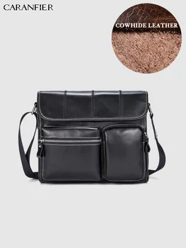 CARANFIER Mens Briefcases Solid Shoulder Bags Business Genuine Cowhide Leather Large Capacity Simple Flap Pocket Crossbody Bags
CARANFIER Mens Briefcases Solid Shoulder Bags Business Genuine Cowhide Leather Large Capacity Simple Flap Pocket Crossbody Bags