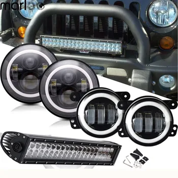 Marloo 7Inch Halo LED Headlight White Amber,Halo 4 Inch Fog Light With 22"120W Combo LED Light Bar For Jeep Wrangler JK
Marloo 7Inch Halo LED Headlight White Amber,Halo 4 Inch Fog Light With 22"120W Combo LED Light Bar For Jeep Wrangler JK