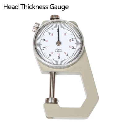 ZONEPACK 1pcs Dial Thickness Gauge Flat Head 0-10*0.1mm or 0-20*0.1mm Gage Meter Measuring Sheet Metal Leather Tester
