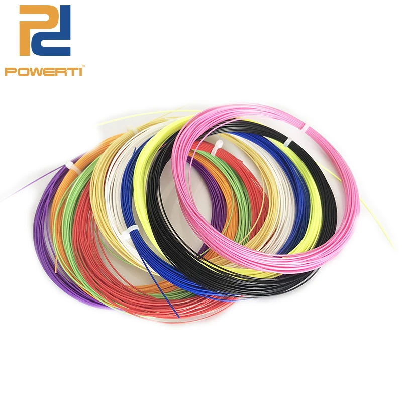 

POWERTI 10pcs/lot 0.7mm Badminton Racket String Training String Like BG65 BG95 String 10M