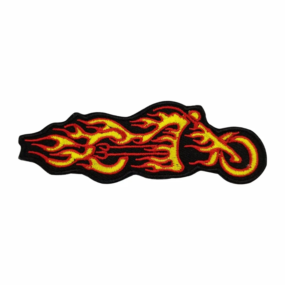 G008 Cheapest Fire Motor Embroidery Iron On Vest Patch Sew On Any Garment Leather Rider Emblem 4 Wholesale Price Patch Free Shipping (1)