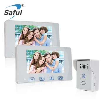 Saful 7" Color Screen Wired Video Door Phone Intercom System Unlock Function Night Vision 1 Waterproof Door Camera + 2 Monitor
Saful 7" Color Screen Wired Video Door Phone Intercom System Unlock Function Night Vision 1 Waterproof Door Camera + 2 Monitor