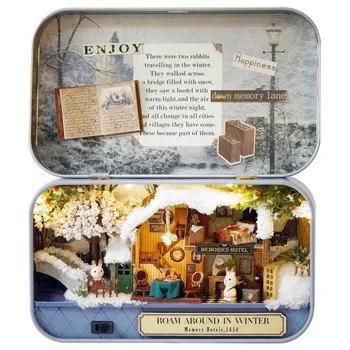 Roam Around in Winter Theatre Dollhouse Miniature Box 3D Wooden DIY Handmade Box Cute Mini Doll House Assemble Kits Gift Toys
Roam Around in Winter Theatre Dollhouse Miniature Box 3D Wooden DIY Handmade Box Cute Mini Doll House Assemble Kits Gift Toys