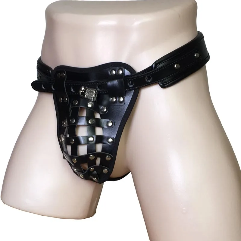 Man's Faux Leather Strappy Lockable Waist Harness Brief Underwear Under Pants Metal Studs and Mesh Crotch Cage G-String Thong
Man's Faux Leather Strappy Lockable Waist Harness Brief Underwear Under Pants Metal Studs and Mesh Crotch Cage G-String Thong