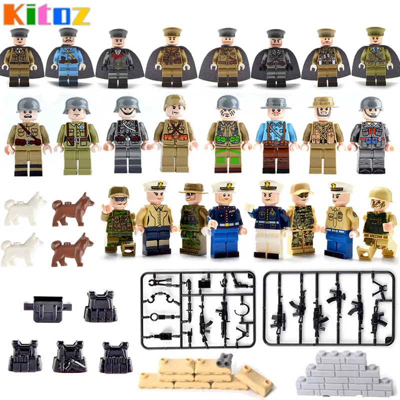 Kitoz 24pcs WW2 Army Marine Navy Soldiers With Weapons Figure Set Military Building Block Toy Compatible with lego
Kitoz 24pcs WW2 Army Marine Navy Soldiers With Weapons Figure Set Military Building Block Toy Compatible with lego