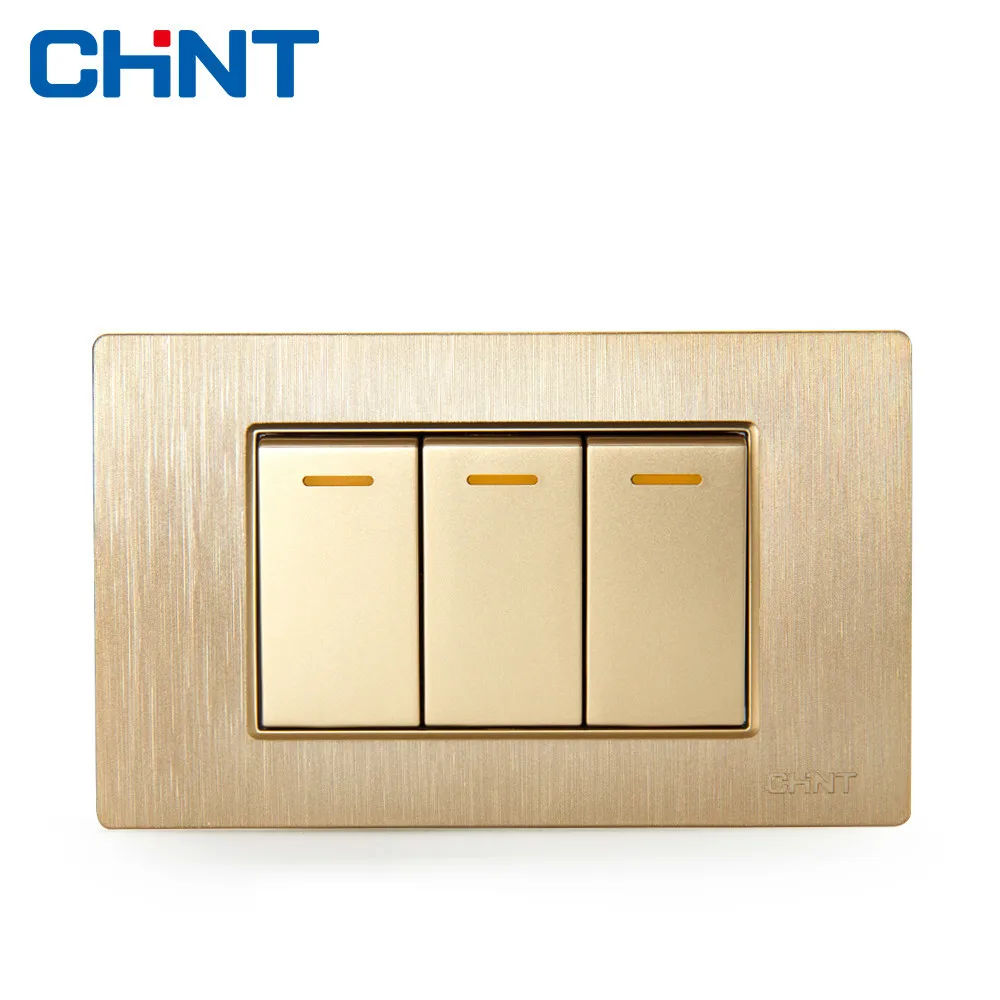 CHINT Electric 118 Type Switch Socket NEW5D Brushed Gold Embedded Steel Frame Three Gang Two Way Switch
CHINT Electric 118 Type Switch Socket NEW5D Brushed Gold Embedded Steel Frame Three Gang Two Way Switch