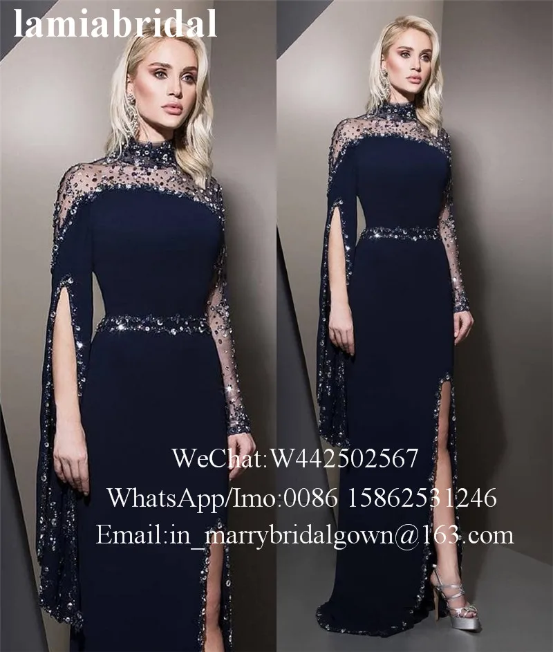 Luxury Crystal Beaded Kaftan Evening Dresses 2019 Abendkleider High Neck Long Sleeve Plus Size Split Formal Celebrity Prom Gown
Luxury Crystal Beaded Kaftan Evening Dresses 2019 Abendkleider High Neck Long Sleeve Plus Size Split Formal Celebrity Prom Gown
