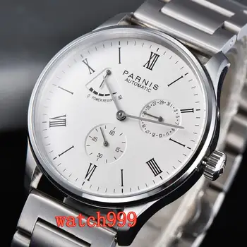 42mm Parnis white dial Power Reserve automatic mechanical mens Watch Stainless steel bracelet men's clock
42mm Parnis white dial Power Reserve automatic mechanical mens Watch Stainless steel bracelet men's clock