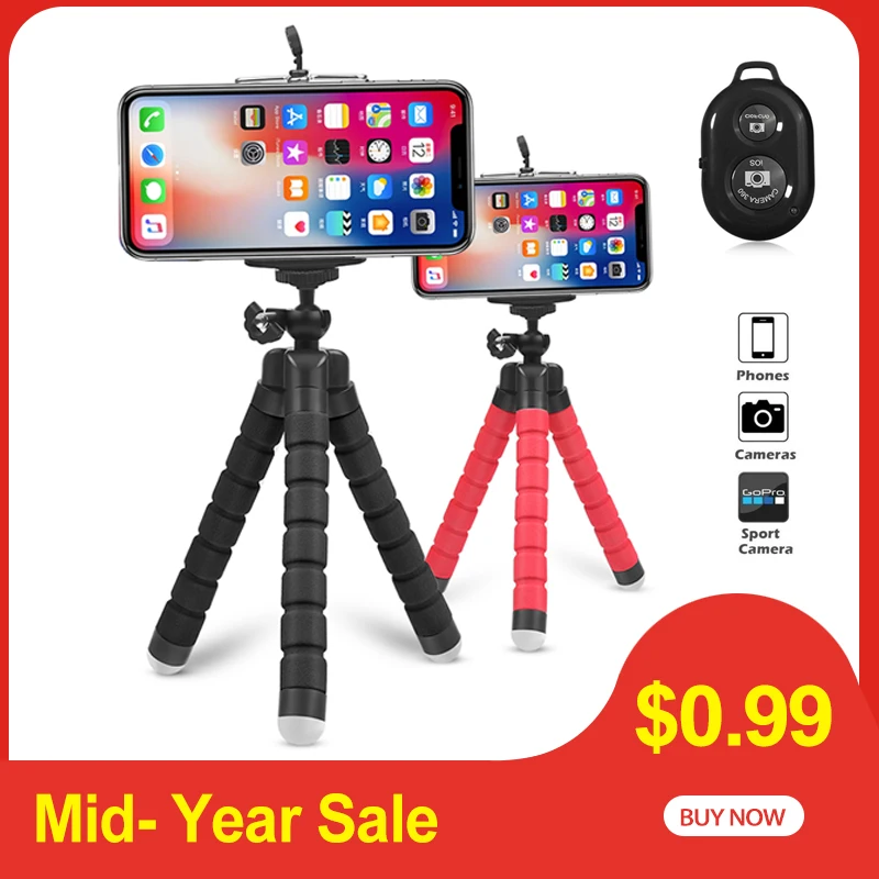 Tripod Phone Holder Clip Stand for Universal Phone Flexible Sponge Mini Tripod With Bluetooth Remote Shutter For iPhone Camera
Tripod Phone Holder Clip Stand for Universal Phone Flexible Sponge Mini Tripod With Bluetooth Remote Shutter For iPhone Camera