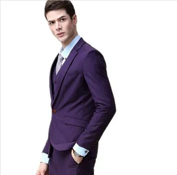 New / The groom dress for summer purple lapel suit suitable for cultivate one's morality business suit (jacket and pants vest)
New / The groom dress for summer purple lapel suit suitable for cultivate one's morality business suit (jacket and pants vest)