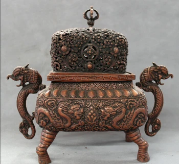fast shipping USPS to USA S1365 11" Tibet Red Bronze Flower Dragon Unicorn Statue Vajra Incense Burner Censer
fast shipping USPS to USA S1365 11" Tibet Red Bronze Flower Dragon Unicorn Statue Vajra Incense Burner Censer