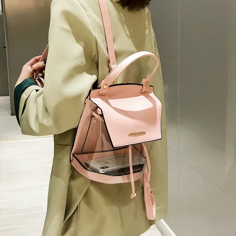 Ladies clear jelly backpack PVC Transparent backpacks should bag girls school bags for women 2019
Ladies clear jelly backpack PVC Transparent backpacks should bag girls school bags for women 2019