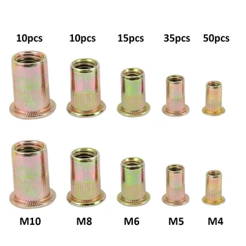 120pcs M4 M5 M6 M8 M10 Zinc Plated Carbon Steel Rivet Nut Insert Flat Head Threaded Rivet Insert Nut Insert Cap Rivet Nut
120pcs M4 M5 M6 M8 M10 Zinc Plated Carbon Steel Rivet Nut Insert Flat Head Threaded Rivet Insert Nut Insert Cap Rivet Nut