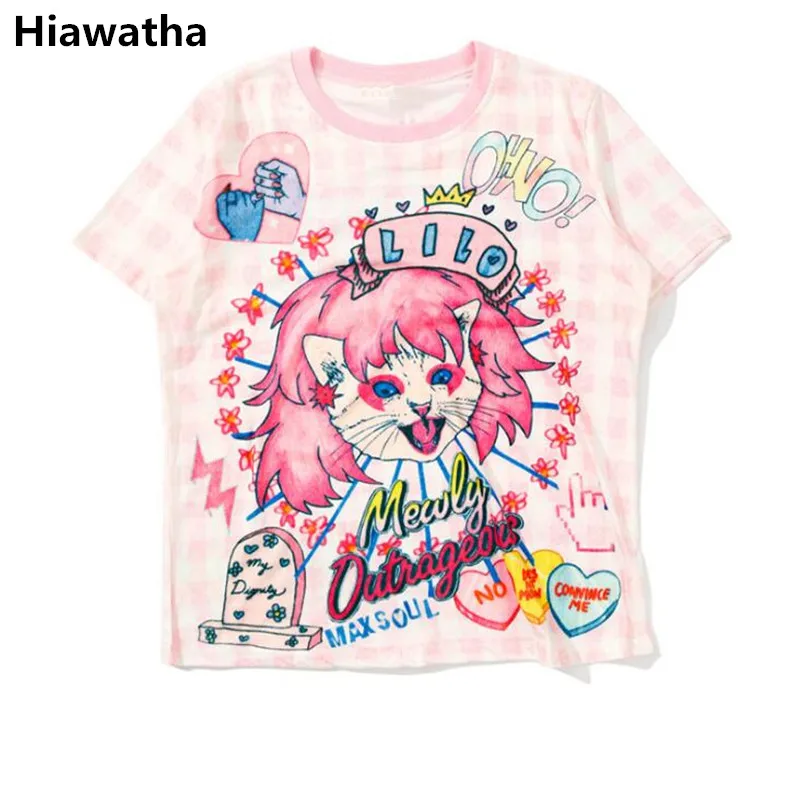 Hiawatha Women Summer Short Sleeve Tops Tees Harajuku Style Cute Digital Printed T Shirt Casual Loose Girl T-Shirts T4033
Hiawatha Women Summer Short Sleeve Tops Tees Harajuku Style Cute Digital Printed T Shirt Casual Loose Girl T-Shirts T4033