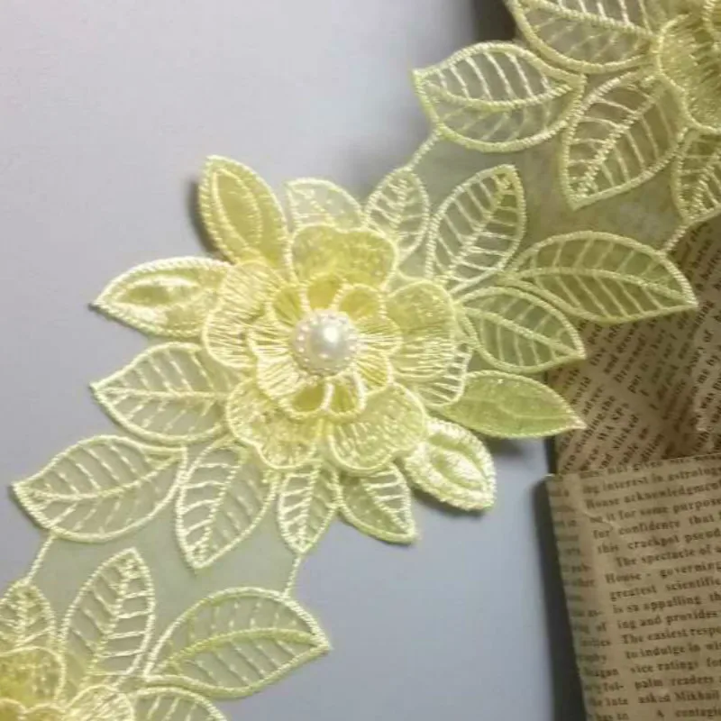 2 yards Yellow Pearl Flower Leaf Handmade Beaded Embroidered Lace Edge Trim Ribbon Applique Wedding Dress Sewing Craft DIY Hot
2 yards Yellow Pearl Flower Leaf Handmade Beaded Embroidered Lace Edge Trim Ribbon Applique Wedding Dress Sewing Craft DIY Hot