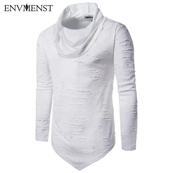 Envmenst New Arrival Solid Color Turtleneck Hip Hop T shirt Leisuer Slim Men's Hole Irregular Hem Long Sleeved T-shirt
Envmenst New Arrival Solid Color Turtleneck Hip Hop T shirt Leisuer Slim Men's Hole Irregular Hem Long Sleeved T-shirt