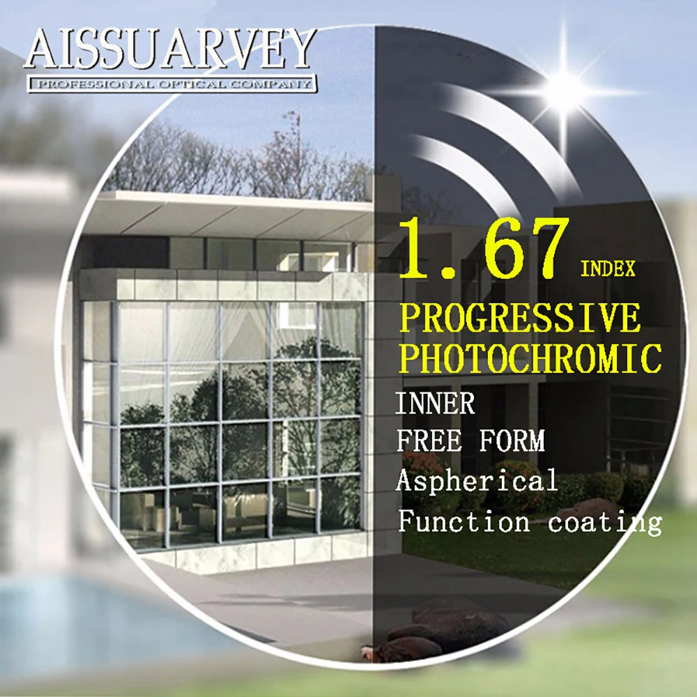 1.67 Index Aspherical Free Form Progressive Photochromic Lenses Gray Multifocal Bofical Top Quality Thin Optical Inner Reading
1.67 Index Aspherical Free Form Progressive Photochromic Lenses Gray Multifocal Bofical Top Quality Thin Optical Inner Reading