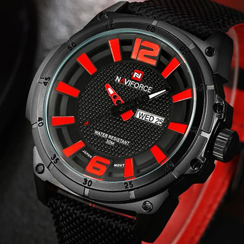 2016 Men's Brand NAVIFORCE Fashion Sports Watches Men 3D Dial Quartz Watch Man Nylon Strap Army Military Wrist watches
2016 Men's Brand NAVIFORCE Fashion Sports Watches Men 3D Dial Quartz Watch Man Nylon Strap Army Military Wrist watches