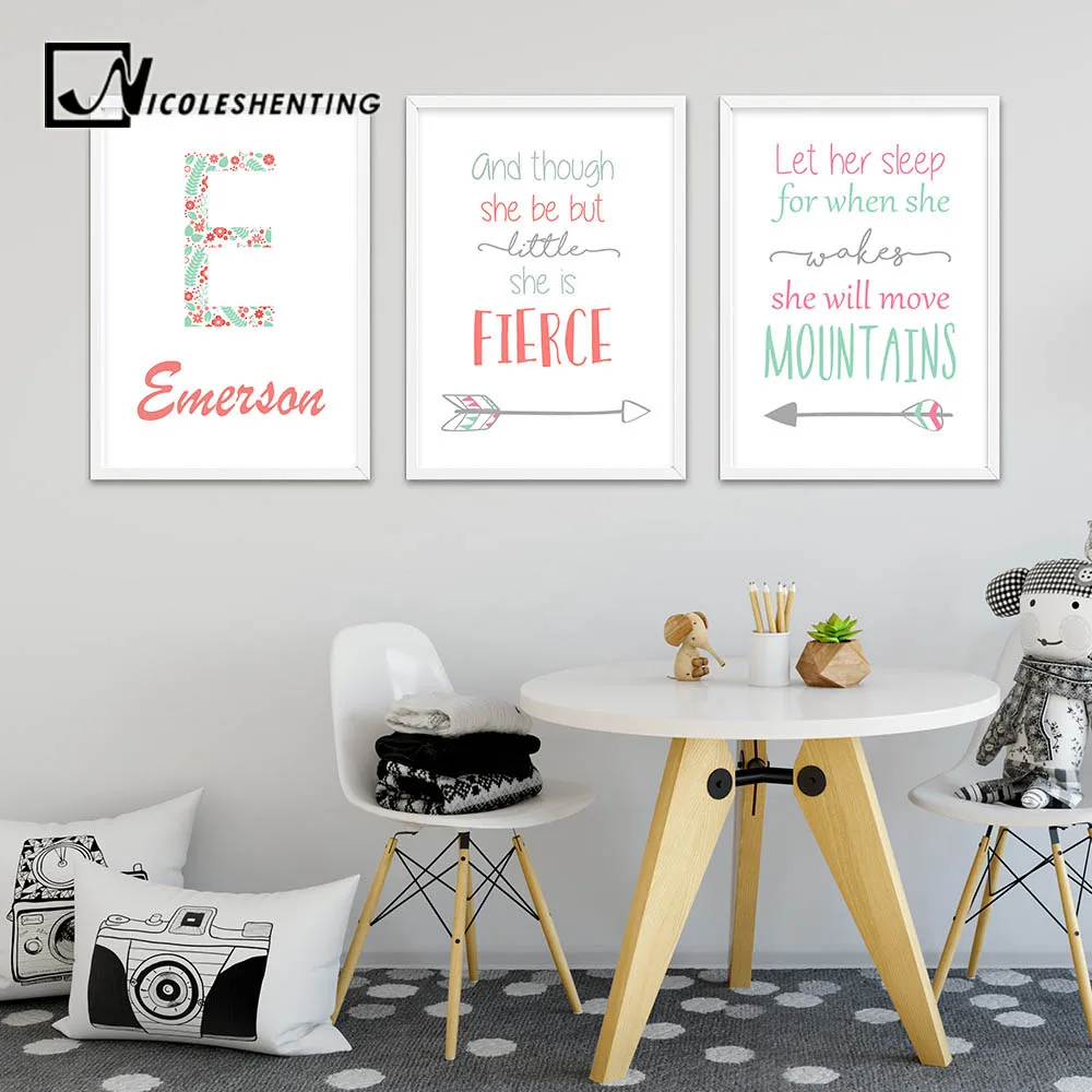 Nursery Quote Wall Art Canvas Print Personalized Name Custom Poster Nordic Painting Wall Picture Kids Girl Bedroom Decoration
Nursery Quote Wall Art Canvas Print Personalized Name Custom Poster Nordic Painting Wall Picture Kids Girl Bedroom Decoration