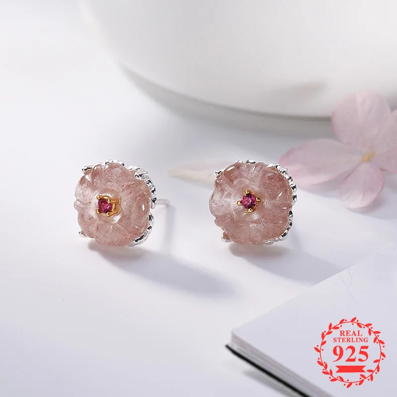 NOT FAKE S925 Fine Jewelry Earrings 925 Sterling Silver Women Natural Exquisite Strawberry Quartz pink
NOT FAKE S925 Fine Jewelry Earrings 925 Sterling Silver Women Natural Exquisite Strawberry Quartz pink