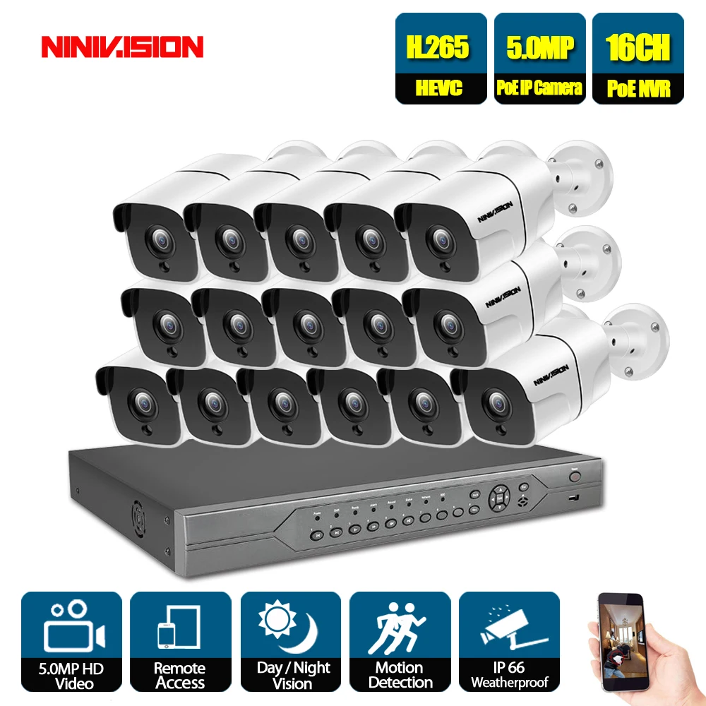 16CH CCTV System 16PCS 5.0MP Outdoor Weatherproof Security Camera 16CH 5MP NVR Night Vision Video Surveillance System
16CH CCTV System 16PCS 5.0MP Outdoor Weatherproof Security Camera 16CH 5MP NVR Night Vision Video Surveillance System