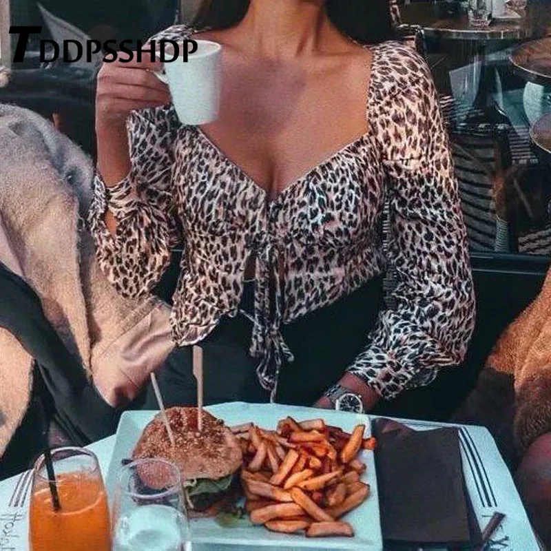 Ins Popular Leopard Printing Strap Women Blouse Low Cut Spring Long Sleeve 2019 Fashion Sexy Female Blouses
Ins Popular Leopard Printing Strap Women Blouse Low Cut Spring Long Sleeve 2019 Fashion Sexy Female Blouses
