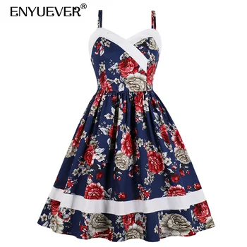 Enyuever Vintage Dress Summer Women Vestido Casual Spaghetti Strap Retro Swing Pinup Floral Print Robe Rockabilly Dress Sundress
Enyuever Vintage Dress Summer Women Vestido Casual Spaghetti Strap Retro Swing Pinup Floral Print Robe Rockabilly Dress Sundress