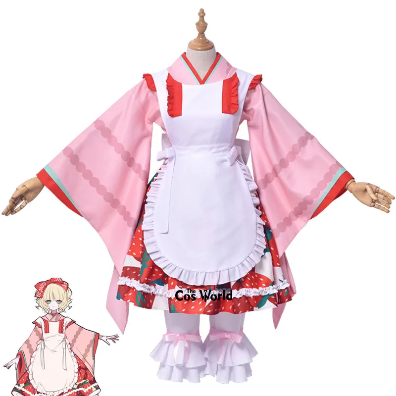 

Rozen Maiden 15th Anniversary Hinaichigo Strawberry Maid Apron Dress Kimono Uniform Outfit Anime Cosplay Costumes