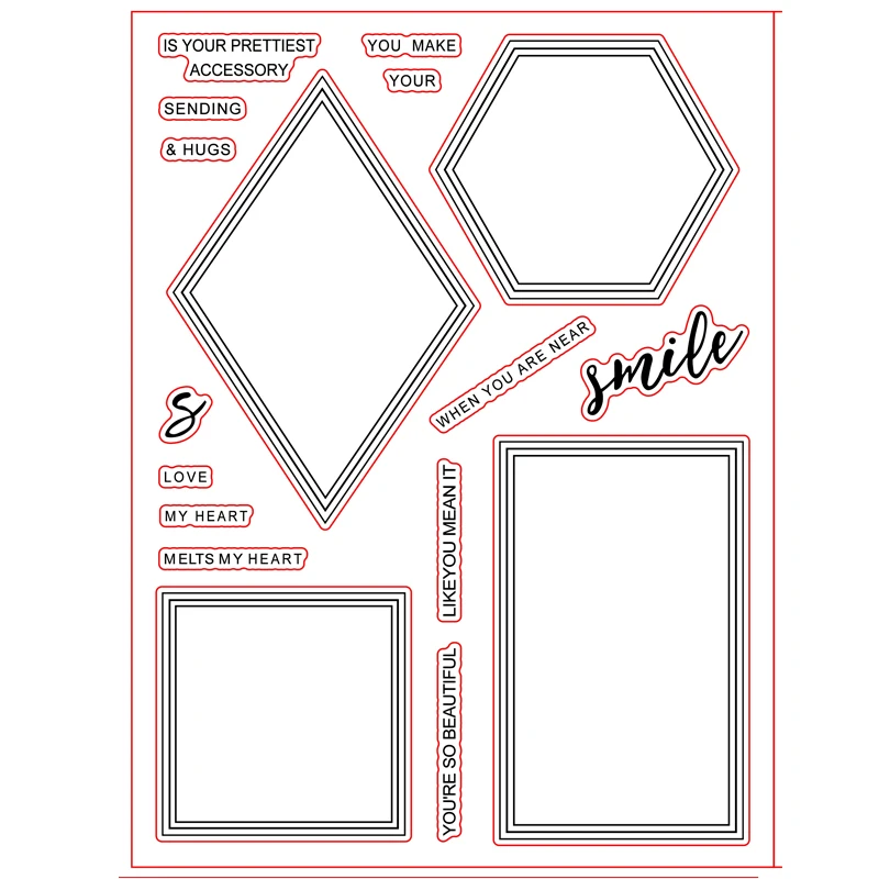 Hexagon Diamond Squre Rectangle Frame Clear Silicone Stamp for Scrapbooking DIY Album Card Making Decoration 6x8 inch New 2019
Hexagon Diamond Squre Rectangle Frame Clear Silicone Stamp for Scrapbooking DIY Album Card Making Decoration 6x8 inch New 2019