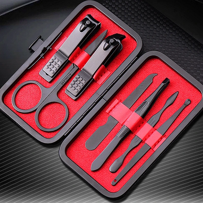 7PCS manicure pedicure set nail clipper trimmer black stainless Steel nail cutter files earpick nail scissors tools
7PCS manicure pedicure set nail clipper trimmer black stainless Steel nail cutter files earpick nail scissors tools