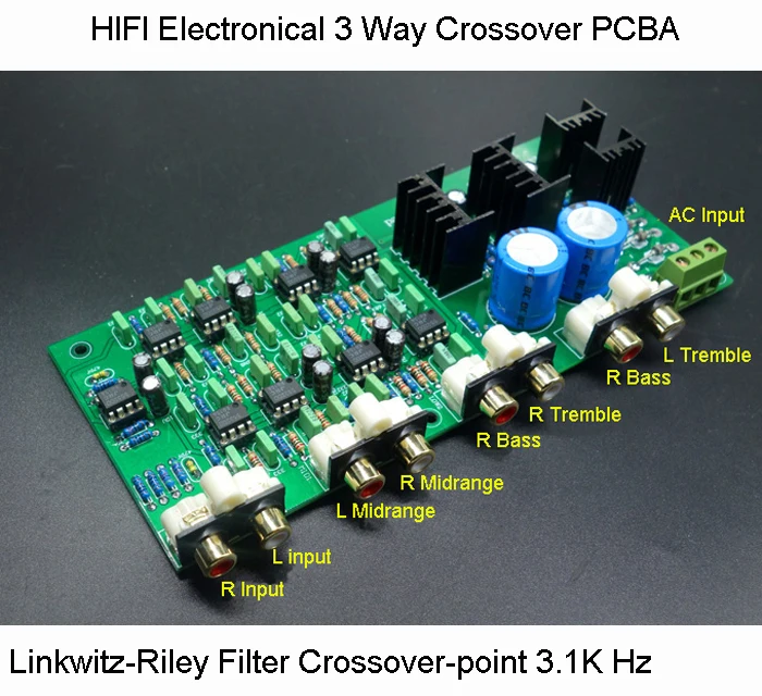 HIFI Electronical 3 Way Crossover PCBA ClassA Power Linkwitz-Riley filter 6-Channel Crossover-point 310HZ/3.1K Hz Free Shipping
HIFI Electronical 3 Way Crossover PCBA ClassA Power Linkwitz-Riley filter 6-Channel Crossover-point 310HZ/3.1K Hz Free Shipping