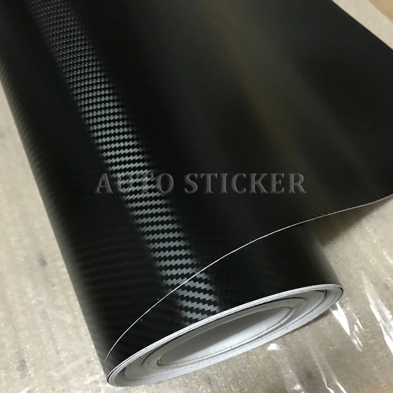 Glossy black 3D carbon fiber vinyl car wraps 2
