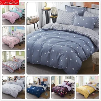 Soft Cotton Dvuet Cover 3/4 Pcs Bedding Sets Adult Kids Bed Linens Single Twin Queen King Size Bedclothes Bedlinens Quilt Case