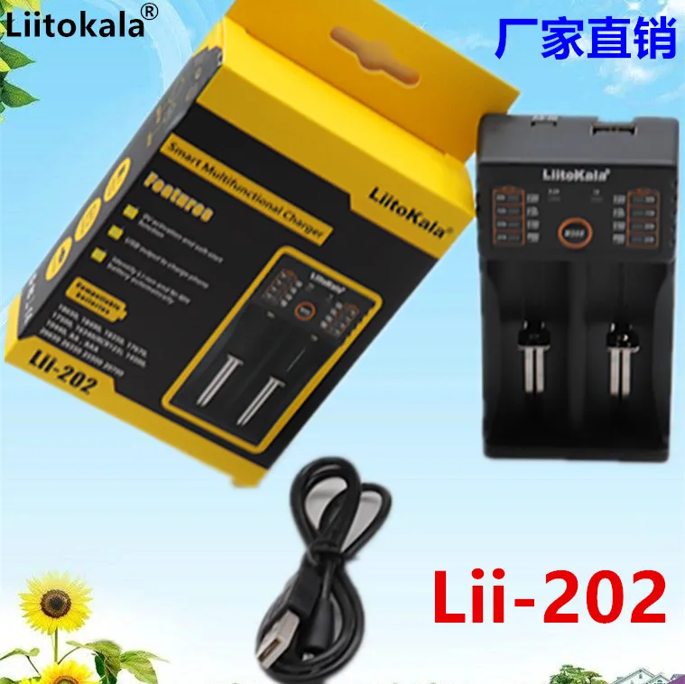 

Liitokala Lii-100 lii-202 18650 Battery Charger for 26650 16340 RCR123 14500 LiFePO4 1.2V Ni-MH Ni-Cd Rechareable Battery