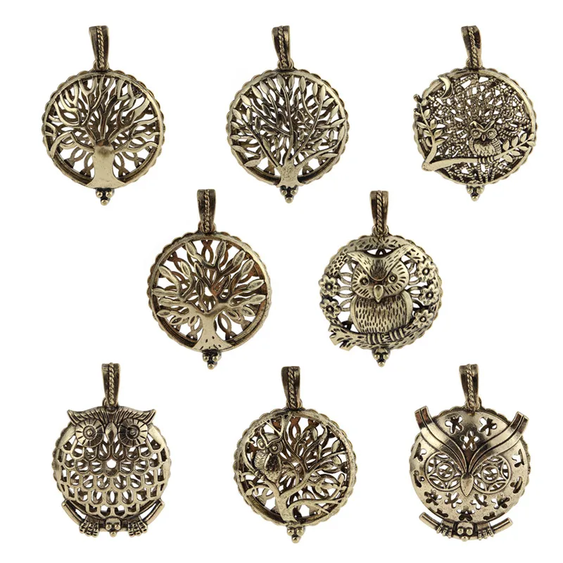 New Design Antique Bronze Color Hollow Owl Life Of tree Essential Oil Diffuser Pendant For Jewelry Making DIY
New Design Antique Bronze Color Hollow Owl Life Of tree Essential Oil Diffuser Pendant For Jewelry Making DIY